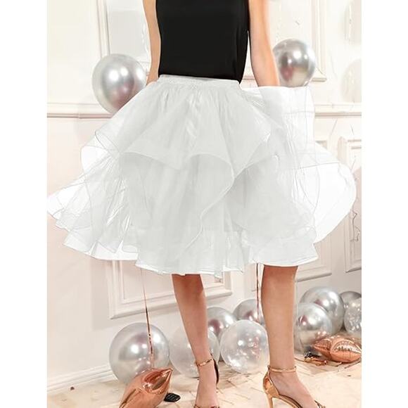 DRESSTELLS Tulle Skirts for Women, A Line Elastic Waist - Picture 2 of 6
